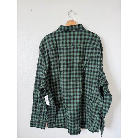 George Men's Long Sleeve Flannel Shirt – Emerald Green & Black – Size 3XL – NWT - Picture 4 of 4